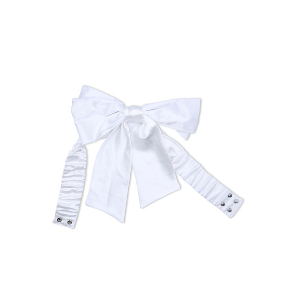 Custom Brand White Silk Bow Belt - Used - One Size - Picture 1 of 1